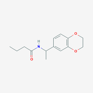 molecular formula C14H19NO3 B5986950 N-[1-(2,3-dihydro-1,4-benzodioxin-6-yl)ethyl]butanamide 