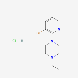 molecular formula C12H19BrClN3 B598698 1-(3-Bromo-5-methylpyridin-2-yl)-4-ethylpiperazine hydrochloride CAS No. 1199773-19-7