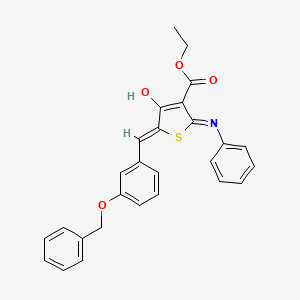 molecular formula C27H23NO4S B5986991 ethyl 2-anilino-5-[3-(benzyloxy)benzylidene]-4-oxo-4,5-dihydro-3-thiophenecarboxylate 