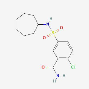 2-chloro-5-[(cycloheptylamino)sulfonyl]benzamide