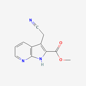 molecular formula C11H9N3O2 B598700 methyl 3-(cyanomethyl)-1H-pyrrolo[2,3-b]pyridine-2-carboxylate CAS No. 1204475-79-5