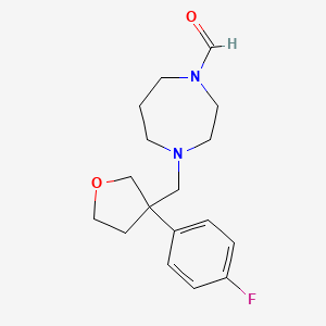 molecular formula C17H23FN2O2 B5987002 4-[[3-(4-Fluorophenyl)oxolan-3-yl]methyl]-1,4-diazepane-1-carbaldehyde 