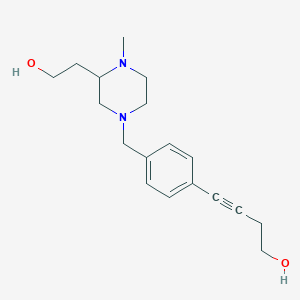 molecular formula C18H26N2O2 B5987010 4-(4-{[3-(2-hydroxyethyl)-4-methyl-1-piperazinyl]methyl}phenyl)-3-butyn-1-ol 