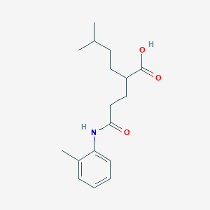 molecular formula C17H25NO3 B5987018 5-Methyl-2-[3-(2-methylanilino)-3-oxopropyl]hexanoic acid 