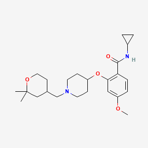 N-cyclopropyl-2-[1-[(2,2-dimethyloxan-4-yl)methyl]piperidin-4-yl]oxy-4-methoxybenzamide