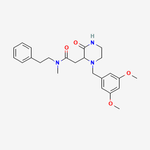 molecular formula C24H31N3O4 B5987050 2-[1-(3,5-dimethoxybenzyl)-3-oxo-2-piperazinyl]-N-methyl-N-(2-phenylethyl)acetamide 