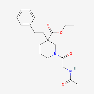 ethyl 1-(N-acetylglycyl)-3-(2-phenylethyl)-3-piperidinecarboxylate