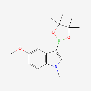 molecular formula C16H22BNO3 B598709 5-methoxy-1-methyl-3-(4,4,5,5-tetramethyl-1,3,2-dioxaborolan-2-yl)-1H-indole CAS No. 1201189-40-3