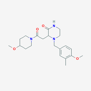 4-(4-methoxy-3-methylbenzyl)-3-[2-(4-methoxy-1-piperidinyl)-2-oxoethyl]-2-piperazinone