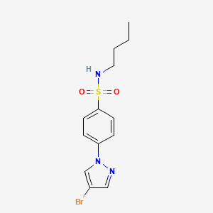 molecular formula C13H16BrN3O2S B598712 N-Butyl 4-(4-bromopyrazol-1-YL)benzenesulfonamide CAS No. 1199773-41-5