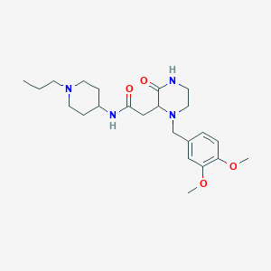 2-[1-(3,4-dimethoxybenzyl)-3-oxo-2-piperazinyl]-N-(1-propyl-4-piperidinyl)acetamide