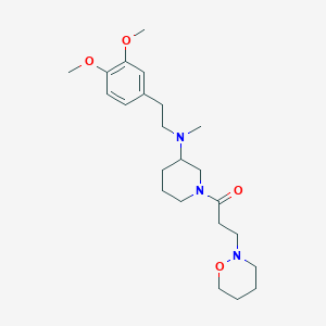 molecular formula C23H37N3O4 B5987137 N-[2-(3,4-dimethoxyphenyl)ethyl]-N-methyl-1-[3-(1,2-oxazinan-2-yl)propanoyl]-3-piperidinamine 