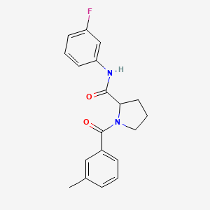 molecular formula C19H19FN2O2 B5987145 N-(3-fluorophenyl)-1-(3-methylbenzoyl)prolinamide 