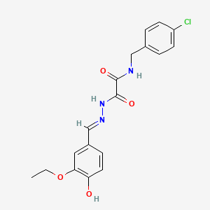 molecular formula C18H18ClN3O4 B5987151 N-[(4-chlorophenyl)methyl]-N'-[(E)-(3-ethoxy-4-hydroxyphenyl)methylideneamino]oxamide 