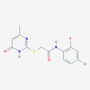 N-(4-bromo-2-fluorophenyl)-2-[(4-hydroxy-6-methylpyrimidin-2-yl)sulfanyl]acetamide