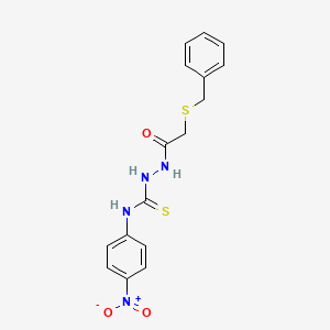 2-[(benzylthio)acetyl]-N-(4-nitrophenyl)hydrazinecarbothioamide