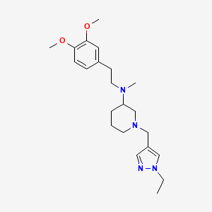 molecular formula C22H34N4O2 B5987198 N-[2-(3,4-dimethoxyphenyl)ethyl]-1-[(1-ethylpyrazol-4-yl)methyl]-N-methylpiperidin-3-amine 