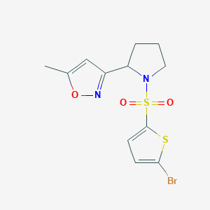 molecular formula C12H13BrN2O3S2 B5987202 3-{1-[(5-Bromothiophen-2-YL)sulfonyl]pyrrolidin-2-YL}-5-methyl-1,2-oxazole 