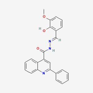 molecular formula C24H19N3O3 B5987215 N'-[(E)-(2-hydroxy-3-methoxyphenyl)methylidene]-2-phenylquinoline-4-carbohydrazide 