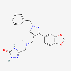 5-{[{[3-(1,3-benzodioxol-5-yl)-1-benzyl-1H-pyrazol-4-yl]methyl}(methyl)amino]methyl}-2,4-dihydro-3H-1,2,4-triazol-3-one