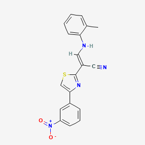 3-[(2-methylphenyl)amino]-2-[4-(3-nitrophenyl)-1,3-thiazol-2-yl]acrylonitrile