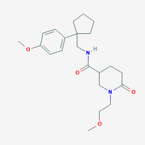 1-(2-methoxyethyl)-N-{[1-(4-methoxyphenyl)cyclopentyl]methyl}-6-oxo-3-piperidinecarboxamide