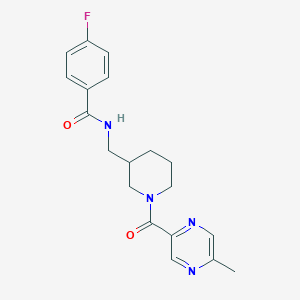 molecular formula C19H21FN4O2 B5987236 4-fluoro-N-[[1-(5-methylpyrazine-2-carbonyl)piperidin-3-yl]methyl]benzamide 