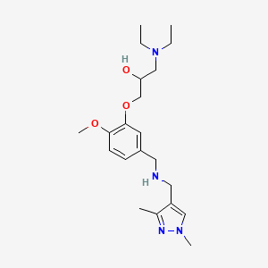 molecular formula C21H34N4O3 B5987243 1-(diethylamino)-3-[5-({[(1,3-dimethyl-1H-pyrazol-4-yl)methyl]amino}methyl)-2-methoxyphenoxy]-2-propanol 