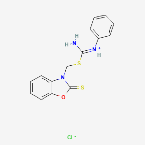 (2-thioxo-1,3-benzoxazol-3(2H)-yl)methyl N-phenylimidothiocarbamate hydrochloride