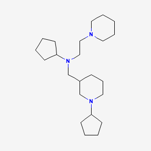 molecular formula C23H43N3 B5987317 N-[(1-cyclopentylpiperidin-3-yl)methyl]-N-(2-piperidin-1-ylethyl)cyclopentanamine 