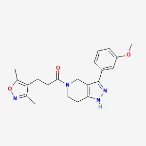 5-[3-(3,5-dimethyl-4-isoxazolyl)propanoyl]-3-(3-methoxyphenyl)-4,5,6,7-tetrahydro-1H-pyrazolo[4,3-c]pyridine