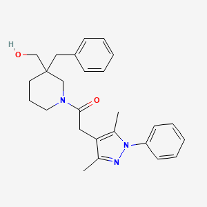 {3-benzyl-1-[(3,5-dimethyl-1-phenyl-1H-pyrazol-4-yl)acetyl]-3-piperidinyl}methanol