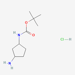 molecular formula C10H21ClN2O2 B598736 盐酸叔丁基 (3-氨基环戊基) 氨基甲酸酯 CAS No. 1197239-37-4