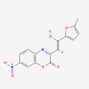 molecular formula C15H10N2O6 B5987366 (3E)-3-[2-(5-Methylfuran-2-YL)-2-oxoethylidene]-7-nitro-3,4-dihydro-2H-1,4-benzoxazin-2-one 