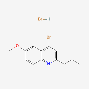 molecular formula C13H15Br2NO B598738 4-溴-6-甲氧基-2-丙基喹啉氢溴酸盐 CAS No. 1204811-54-0