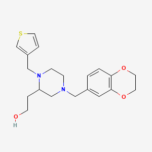 molecular formula C20H26N2O3S B5987392 2-[4-(2,3-dihydro-1,4-benzodioxin-6-ylmethyl)-1-(3-thienylmethyl)-2-piperazinyl]ethanol 