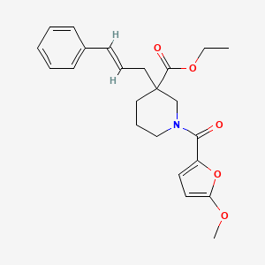 ethyl 1-(5-methoxy-2-furoyl)-3-[(2E)-3-phenyl-2-propen-1-yl]-3-piperidinecarboxylate