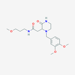 2-[1-(3,4-dimethoxybenzyl)-3-oxo-2-piperazinyl]-N-(3-methoxypropyl)acetamide