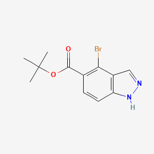 molecular formula C12H13BrN2O2 B598743 叔丁基 4-溴-1H-吲唑-5-羧酸酯 CAS No. 1203662-37-6