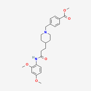 molecular formula C25H32N2O5 B5987430 methyl 4-[(4-{3-[(2,4-dimethoxyphenyl)amino]-3-oxopropyl}-1-piperidinyl)methyl]benzoate 