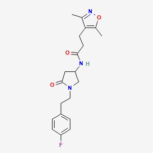 3-(3,5-dimethyl-4-isoxazolyl)-N-{1-[2-(4-fluorophenyl)ethyl]-5-oxo-3-pyrrolidinyl}propanamide