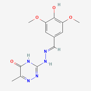 molecular formula C13H15N5O4 B5987471 4-hydroxy-3,5-dimethoxybenzaldehyde (6-methyl-5-oxo-4,5-dihydro-1,2,4-triazin-3-yl)hydrazone 