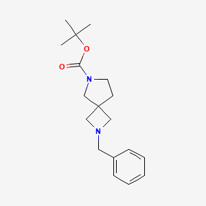 molecular formula C18H26N2O2 B598748 Tert-butyl 2-benzyl-2,6-diazaspiro[3.4]octane-6-carboxylate CAS No. 1202179-27-8