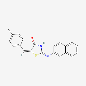 molecular formula C21H16N2OS B5987484 5-(4-methylbenzylidene)-2-(2-naphthylimino)-1,3-thiazolidin-4-one 