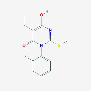 molecular formula C14H16N2O2S B5987514 5-ethyl-6-hydroxy-3-(2-methylphenyl)-2-(methylthio)-4(3H)-pyrimidinone 