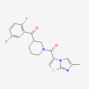 molecular formula C19H17F2N3O2S B5987537 (2,5-difluorophenyl){1-[(6-methylimidazo[2,1-b][1,3]thiazol-3-yl)carbonyl]-3-piperidinyl}methanone 