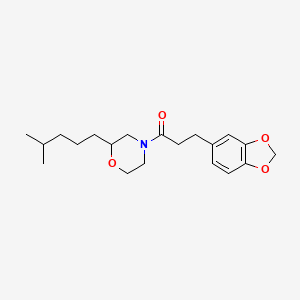 4-[3-(1,3-benzodioxol-5-yl)propanoyl]-2-(4-methylpentyl)morpholine