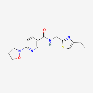 N-[(4-ethyl-1,3-thiazol-2-yl)methyl]-6-(2-isoxazolidinyl)nicotinamide