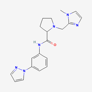 1-[(1-methyl-1H-imidazol-2-yl)methyl]-N-[3-(1H-pyrazol-1-yl)phenyl]prolinamide