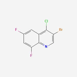 molecular formula C9H3BrClF2N B598758 3-Bromo-4-chloro-6,8-difluoroquinoline CAS No. 1204810-25-2